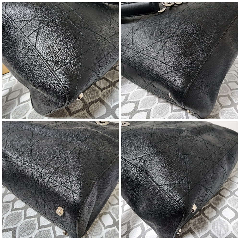 CHRISTIAN DIOR Grained Calfskin Leather Cannage Quilted Medium Ultradior Tote Ba - Picture 13 of 14